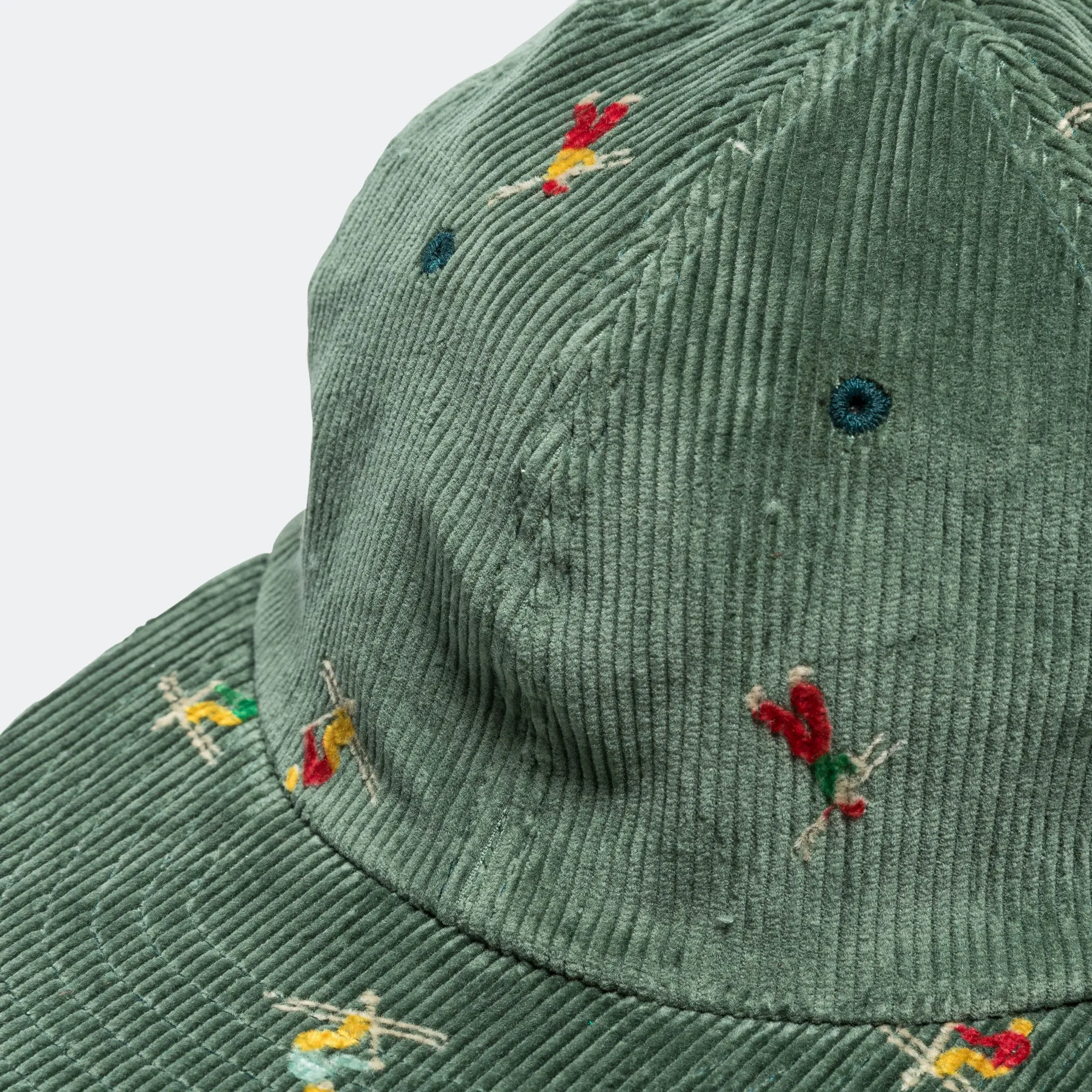 6 Panel Skier Print Cap - Green