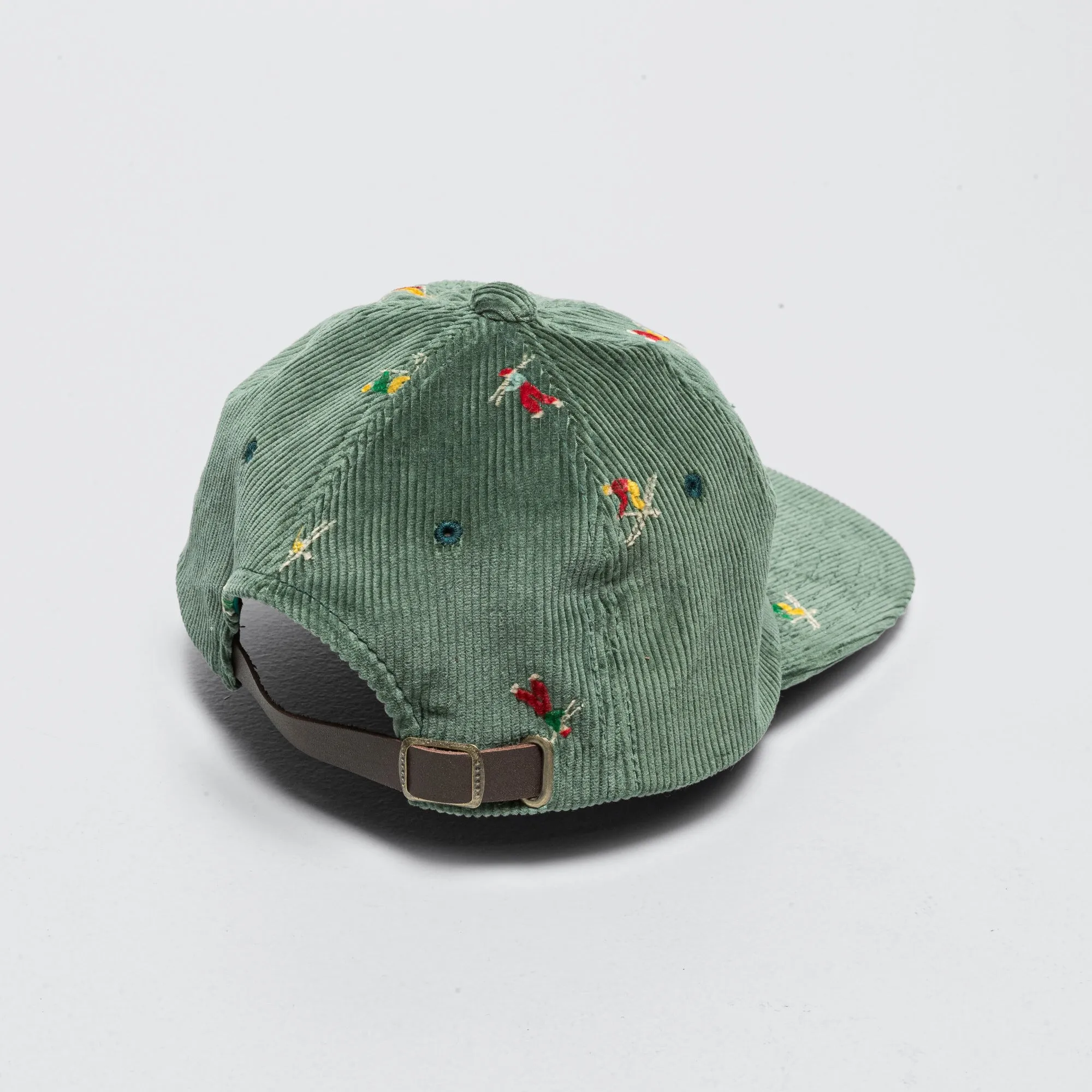 6 Panel Skier Print Cap - Green