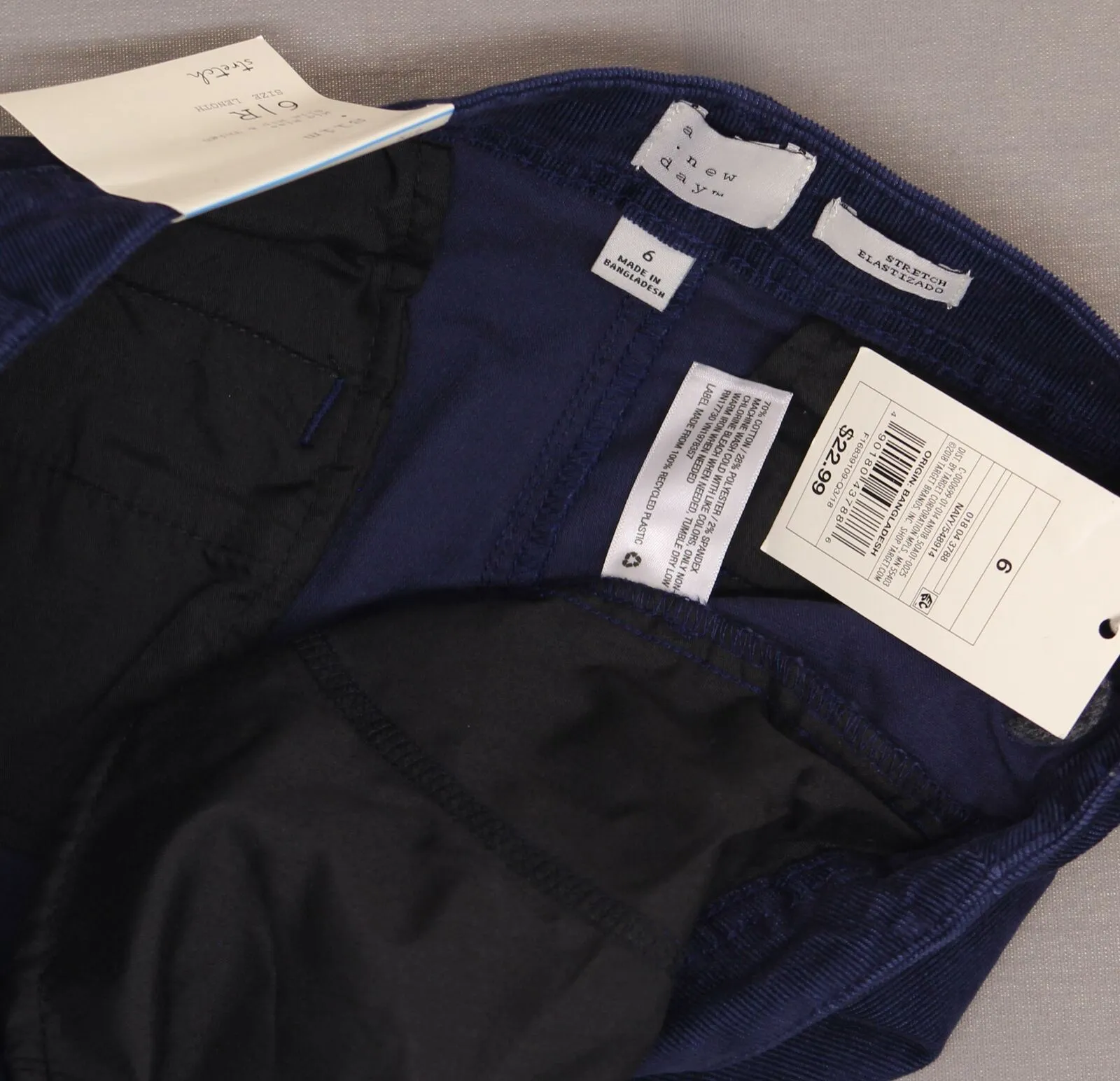 A New Day Women's Stretch Mid Rise Slim Corduroy Pants