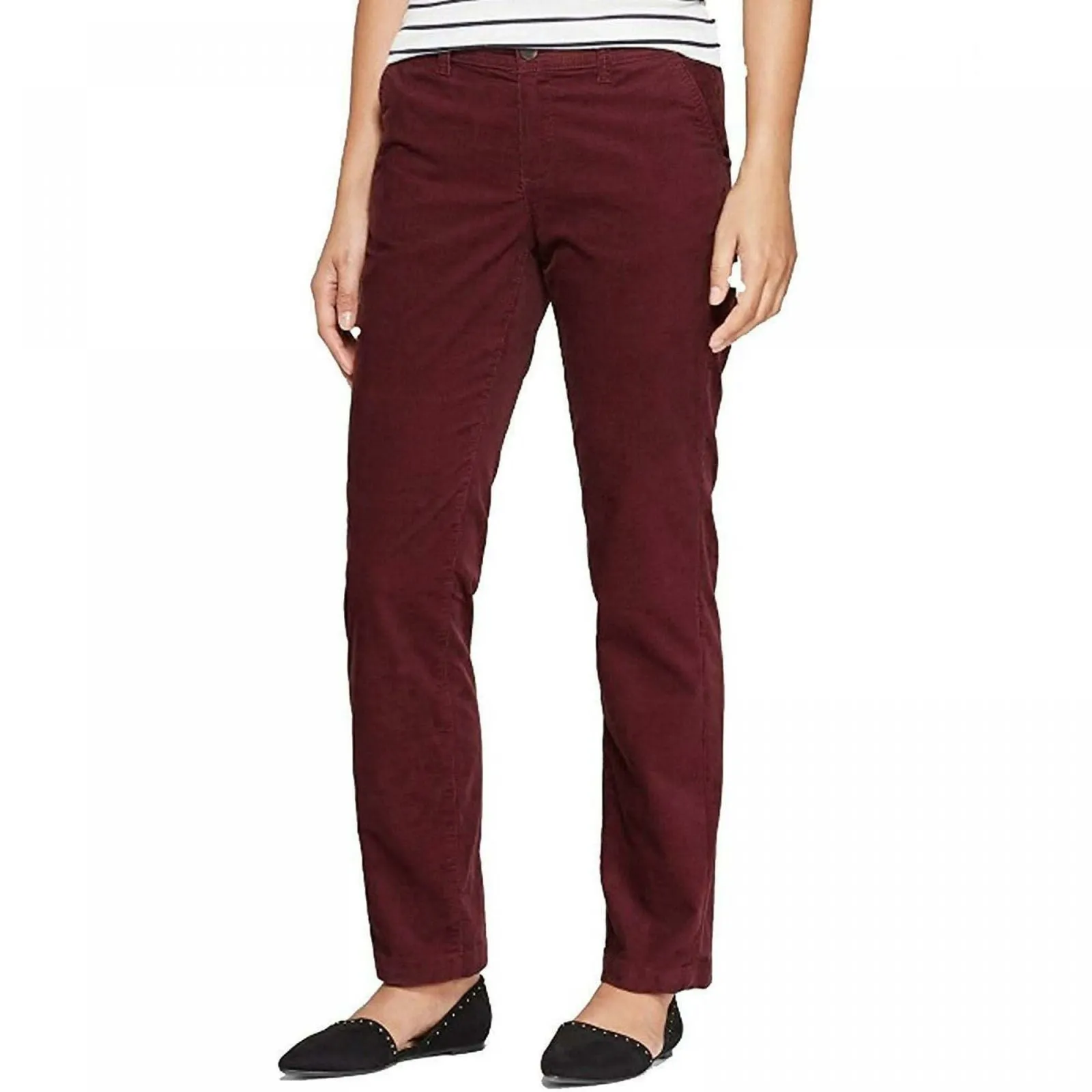 A New Day Women's Stretch Mid Rise Slim Corduroy Pants