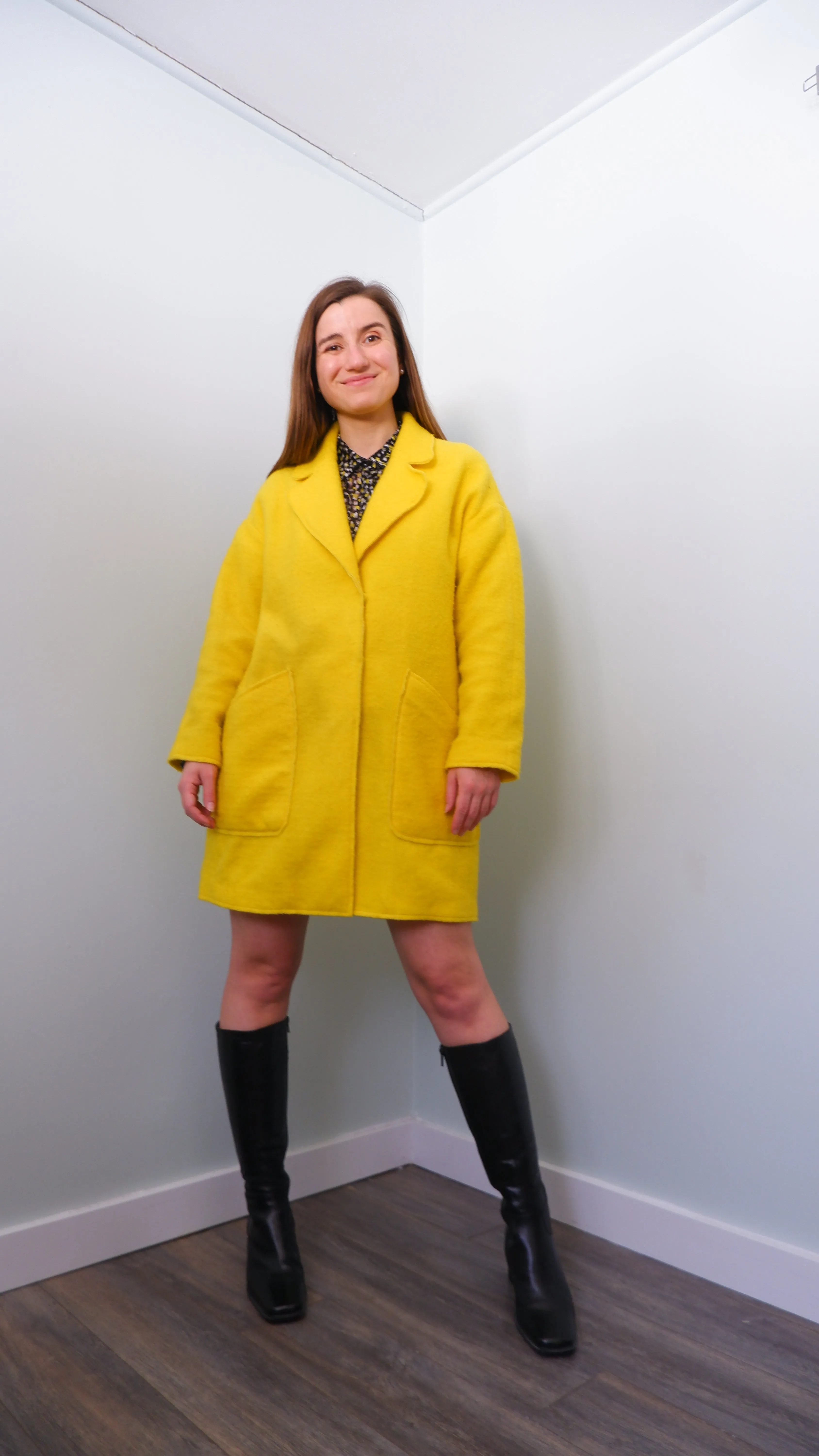 Bright Yellow Peacoat - M/L