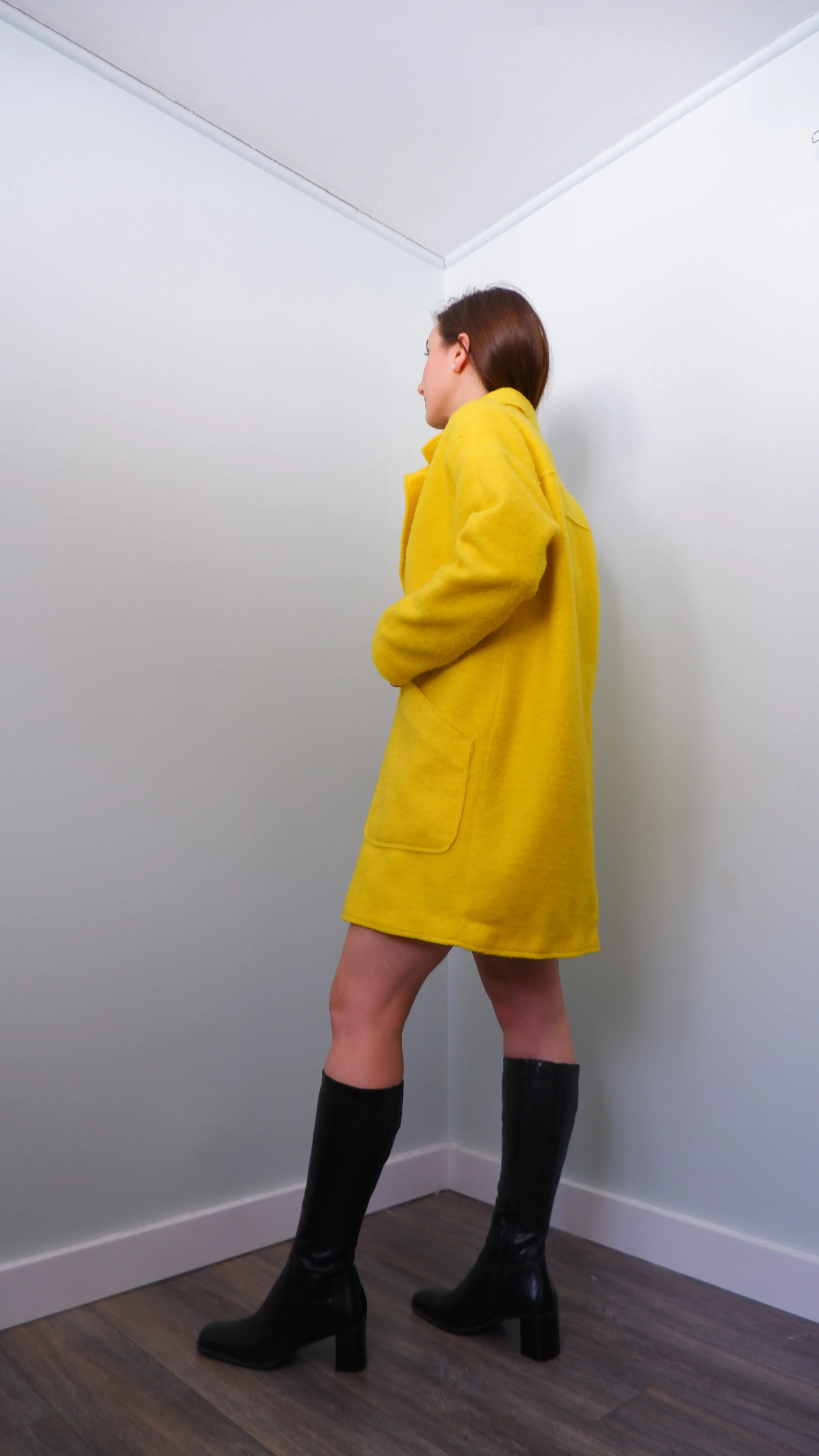 Bright Yellow Peacoat - M/L