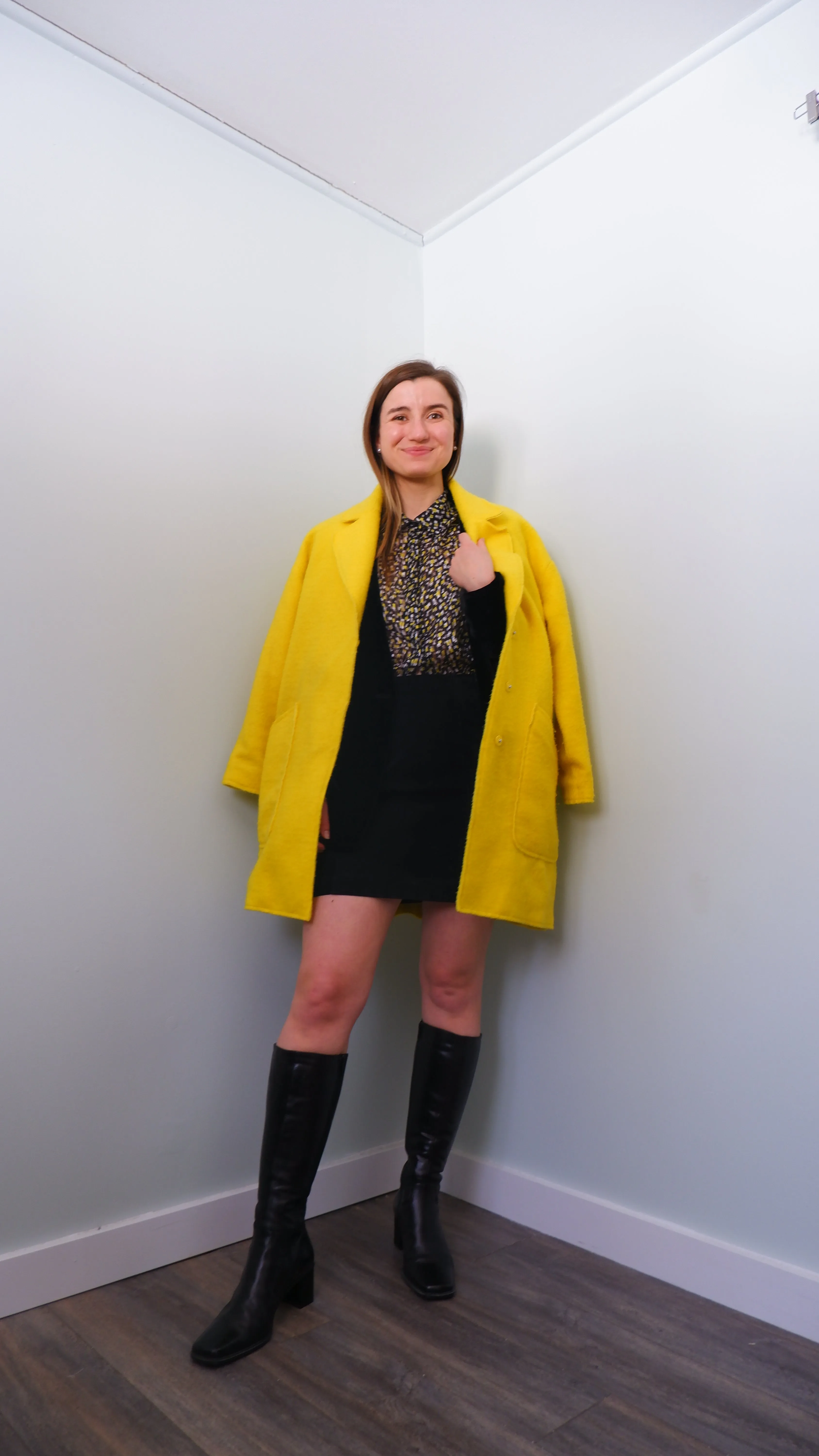 Bright Yellow Peacoat - M/L