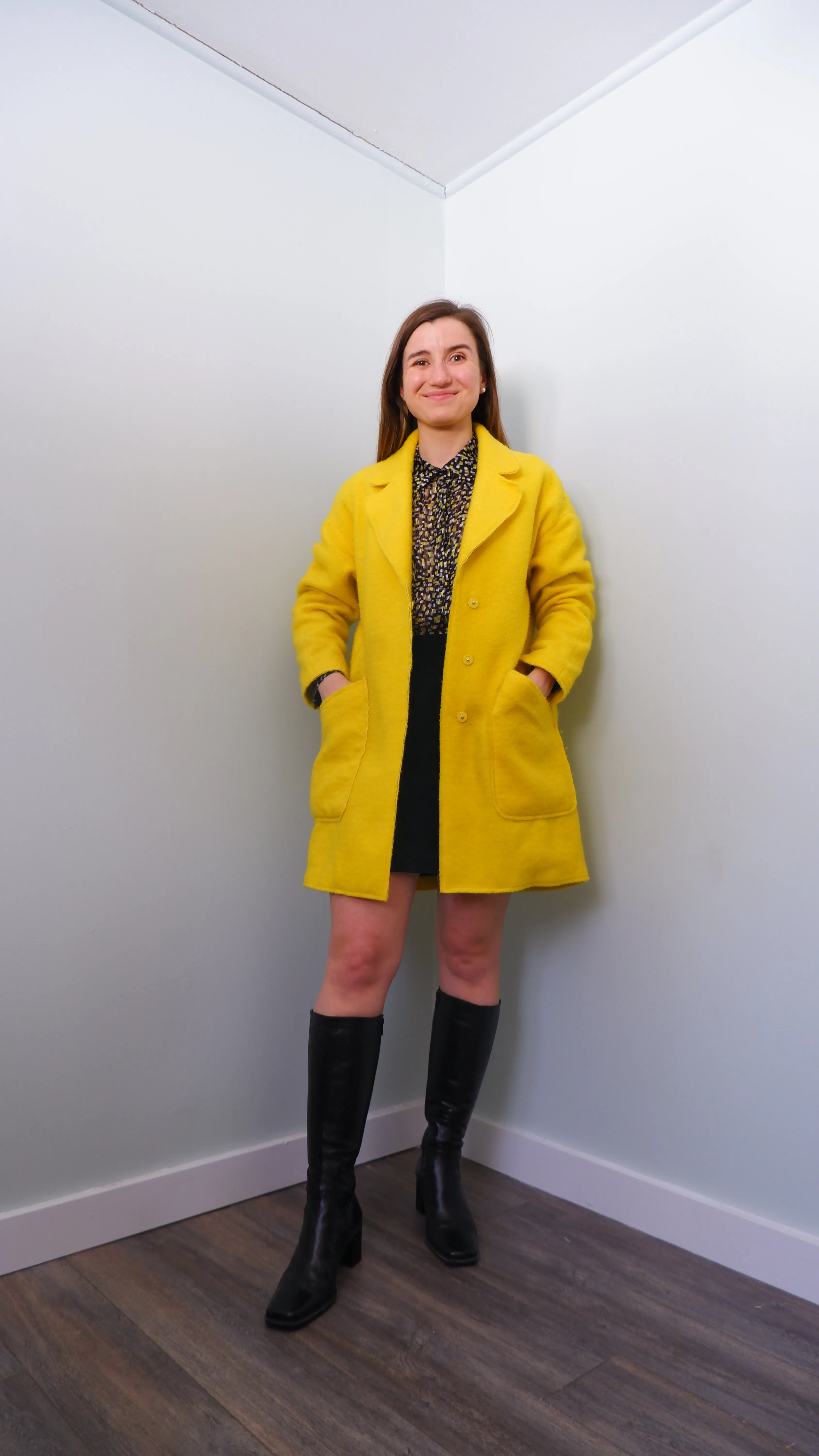 Bright Yellow Peacoat - M/L