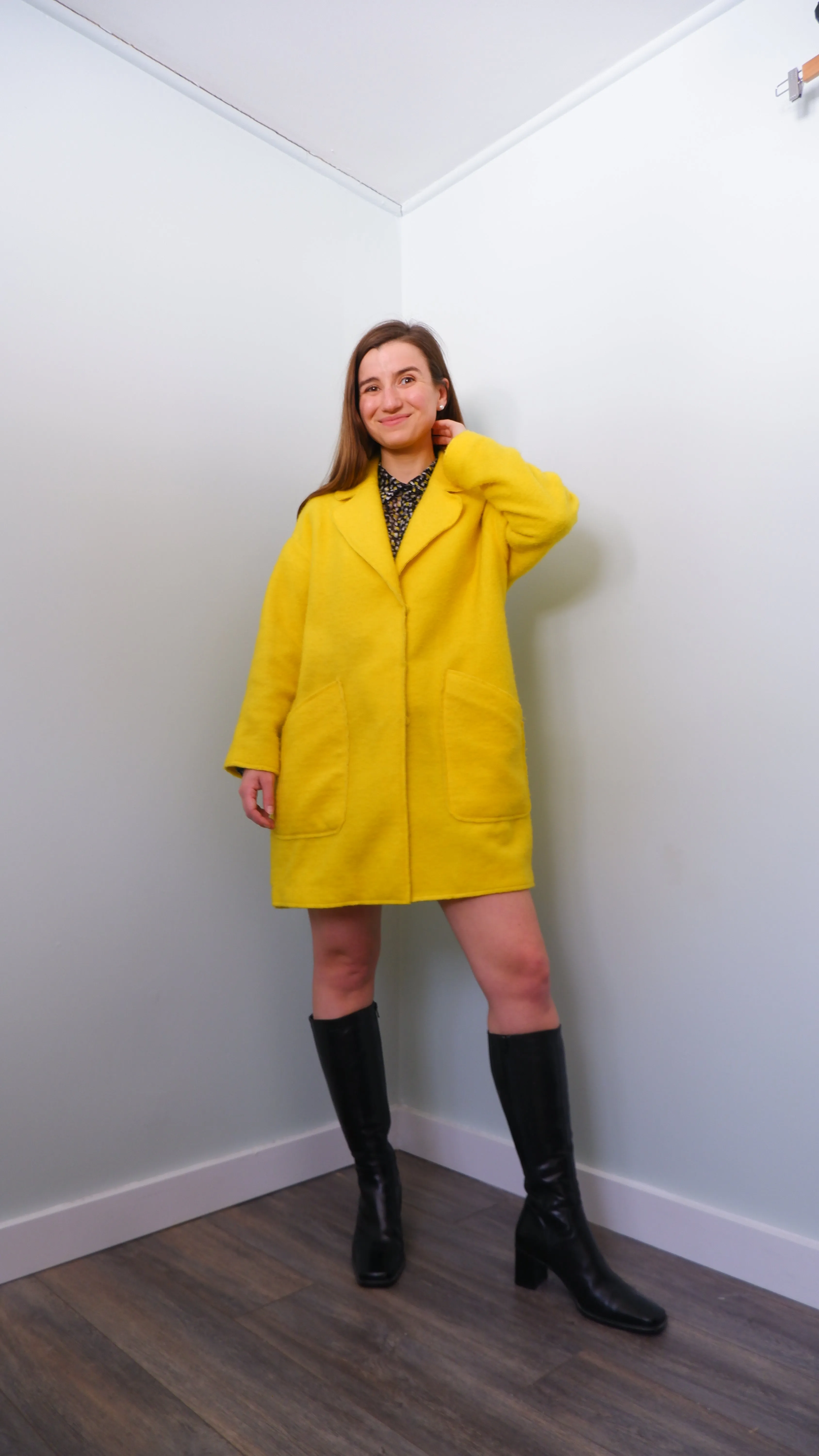 Bright Yellow Peacoat - M/L