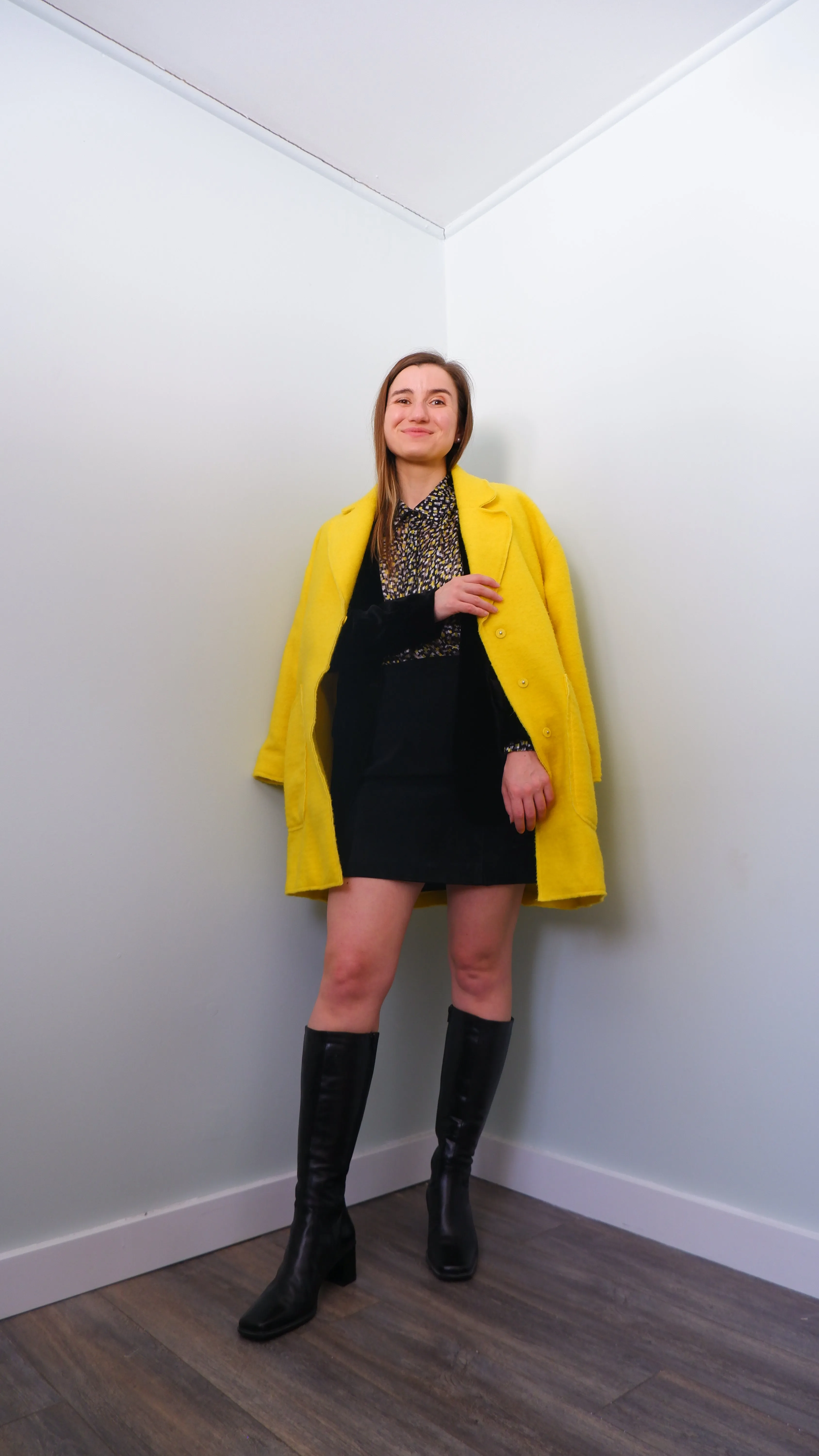 Bright Yellow Peacoat - M/L
