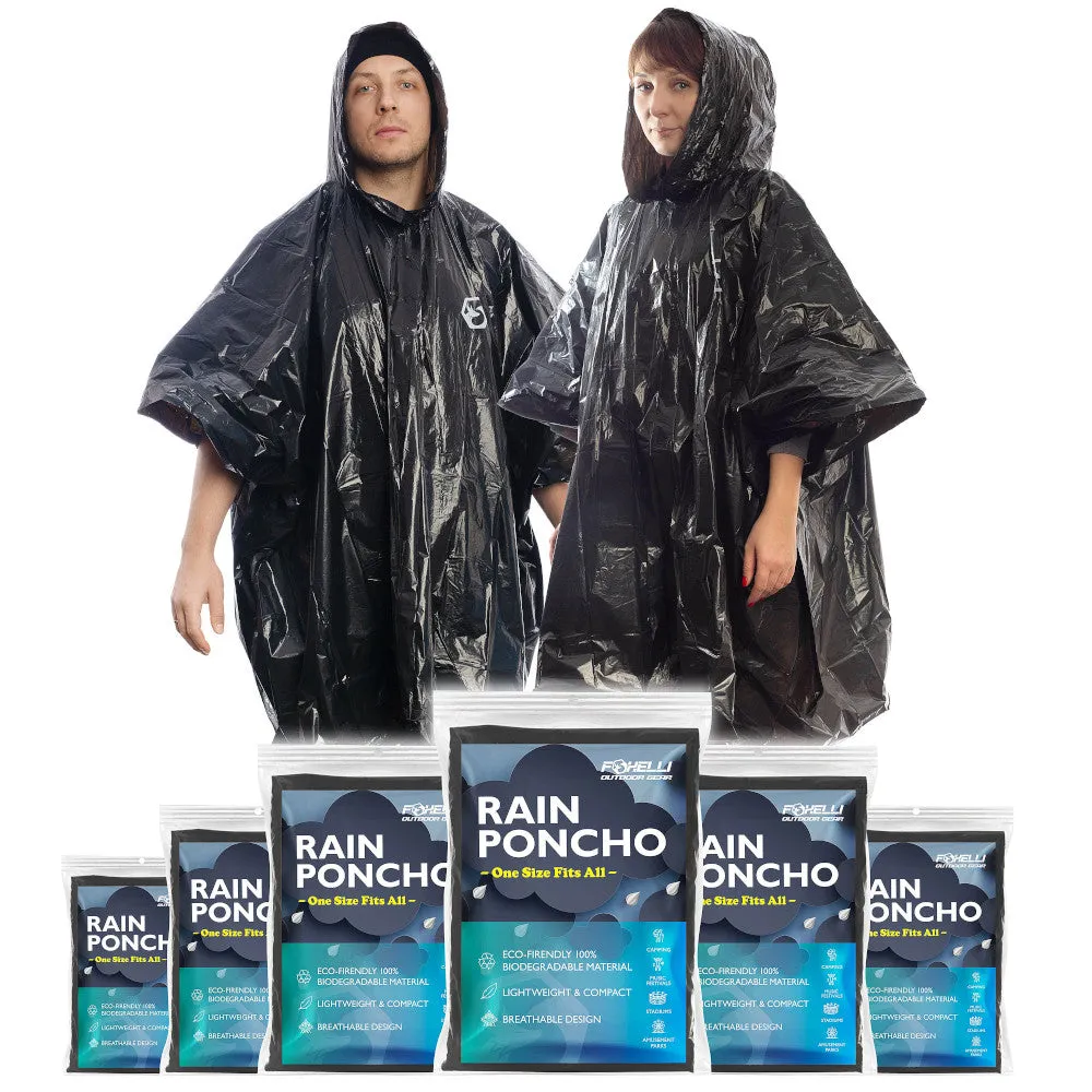 Disposable Rain Ponchos (Family 6 Pack)