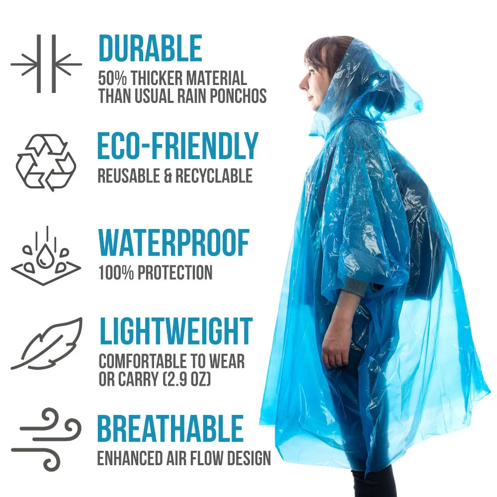 Disposable Rain Ponchos (Family 6 Pack)