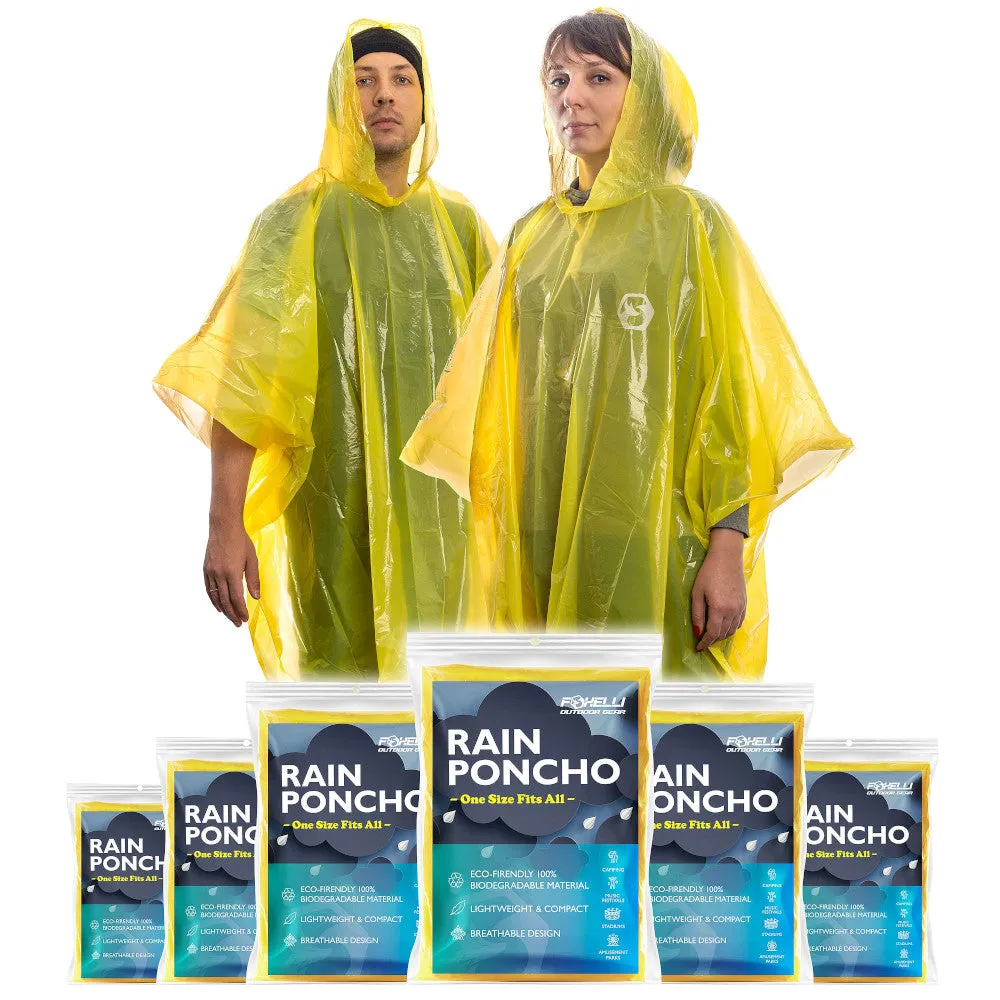 Disposable Rain Ponchos (Family 6 Pack)