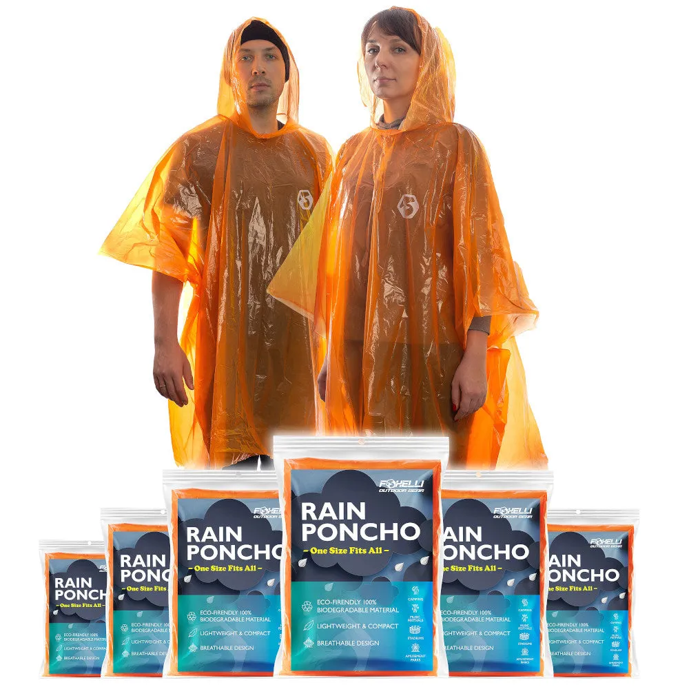 Disposable Rain Ponchos (Family 6 Pack)