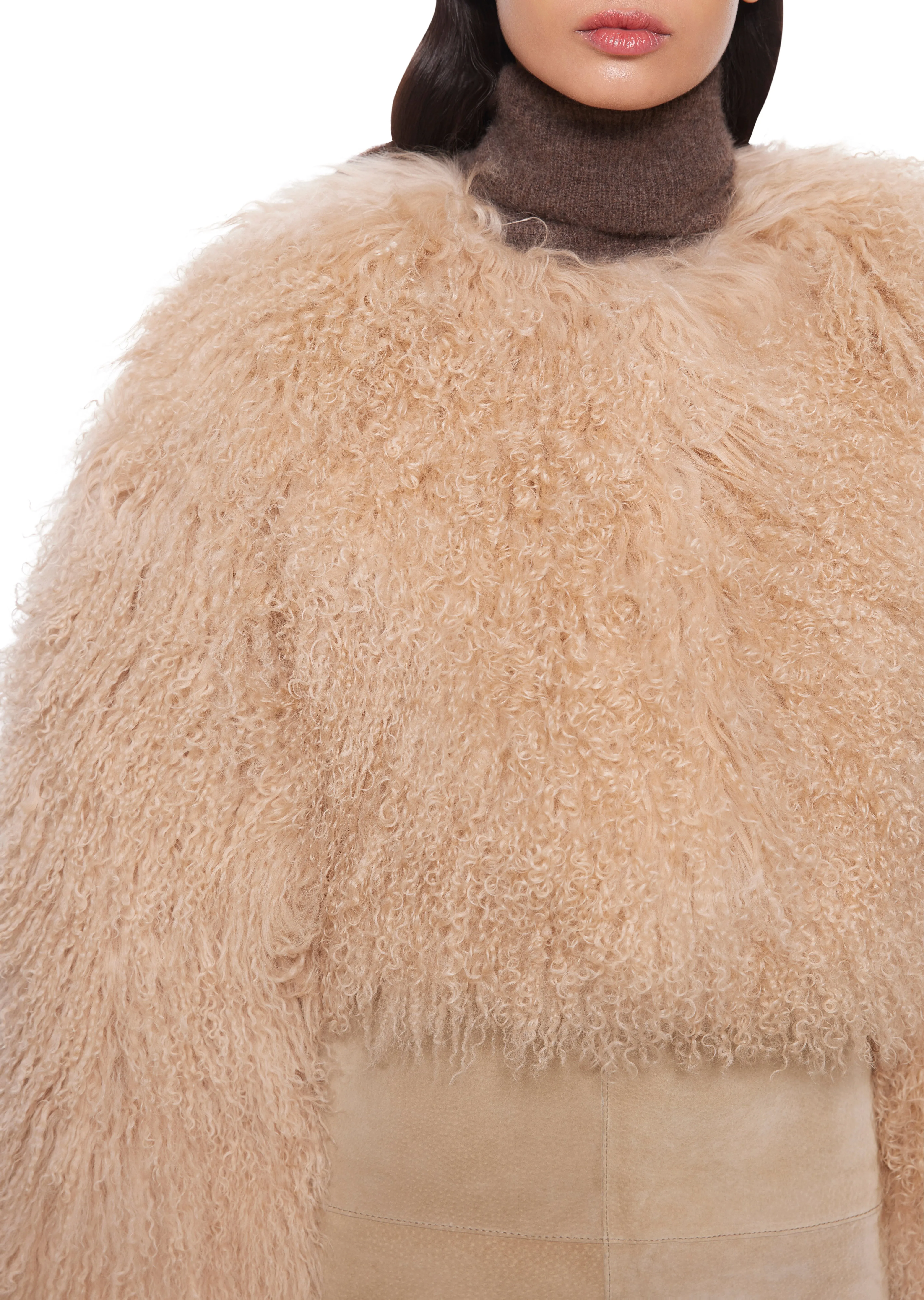 Hannah Shearling Cape Coat